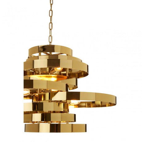 Alana 5 Bulb Gold Finish Pendant Lamp, Gold
