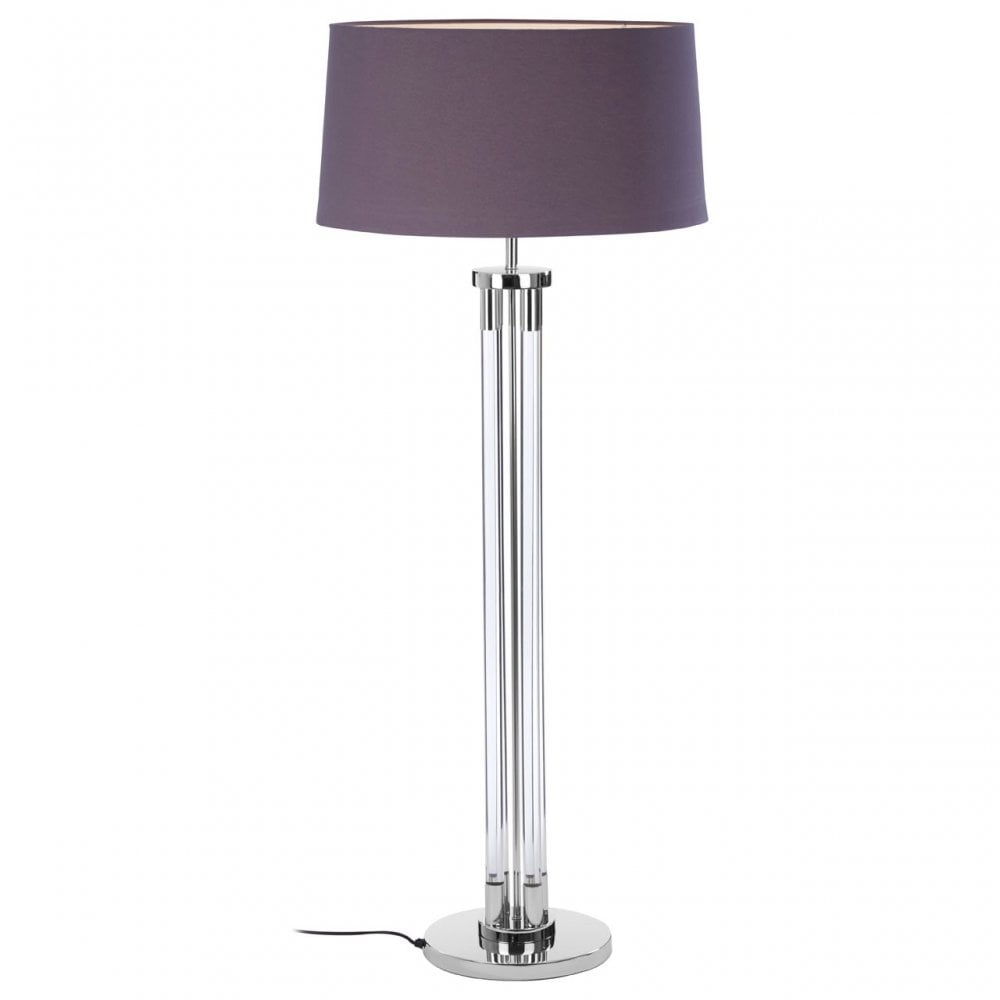 Skye Tall Acrylic / Tubular Base Floor Lamp, Silver