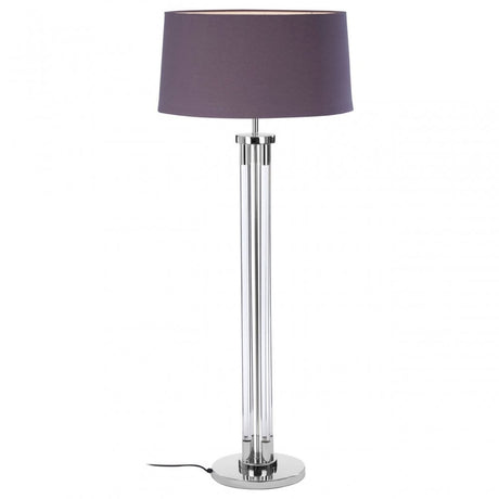Skye Tall Acrylic / Tubular Base Floor Lamp, Silver
