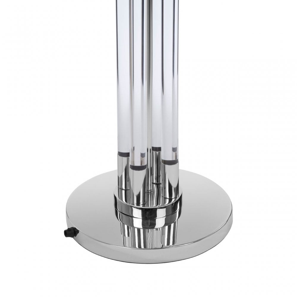 Skye Tall Acrylic / Tubular Base Floor Lamp, Silver