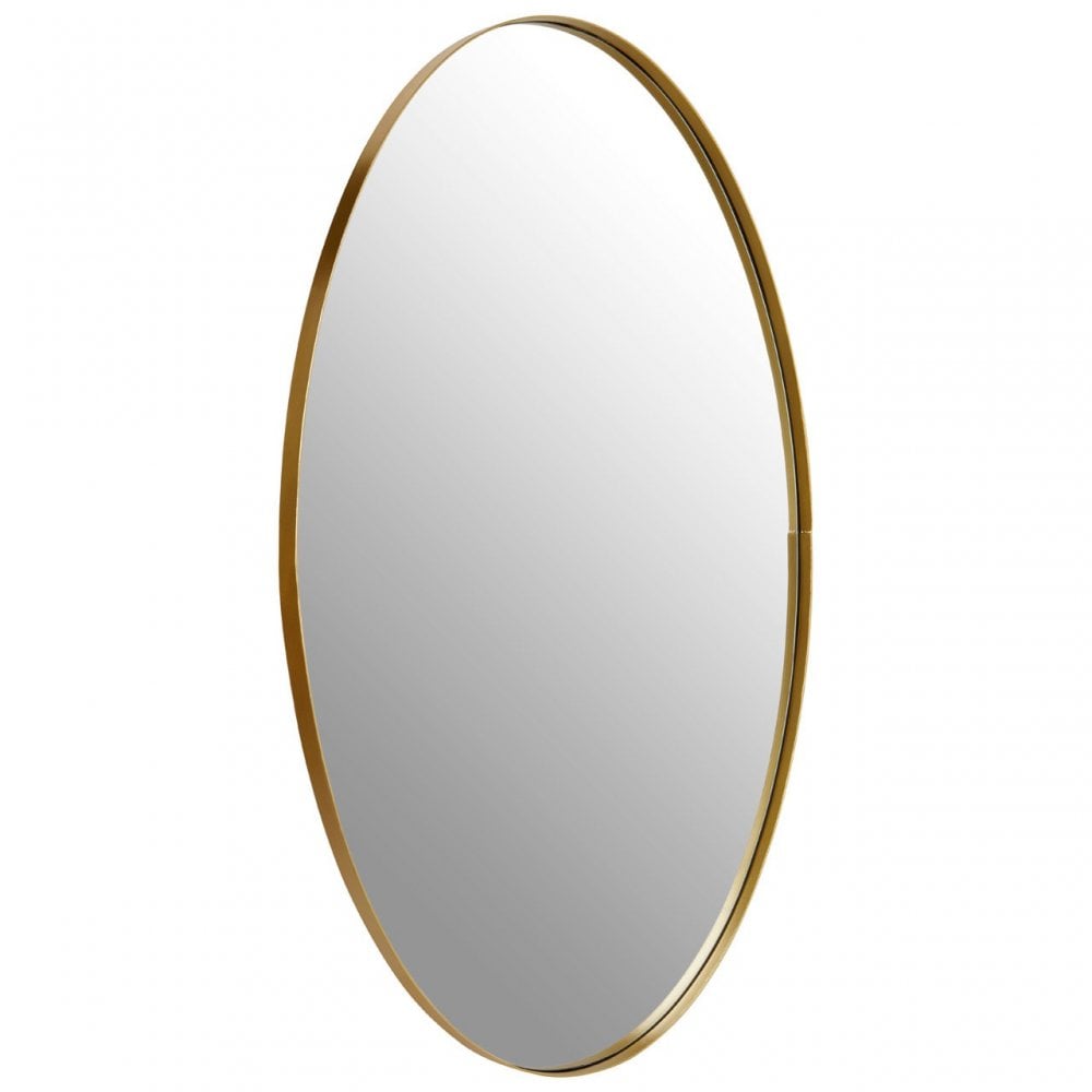 Cora Gold Finish Oval Wall Mirror, Gold