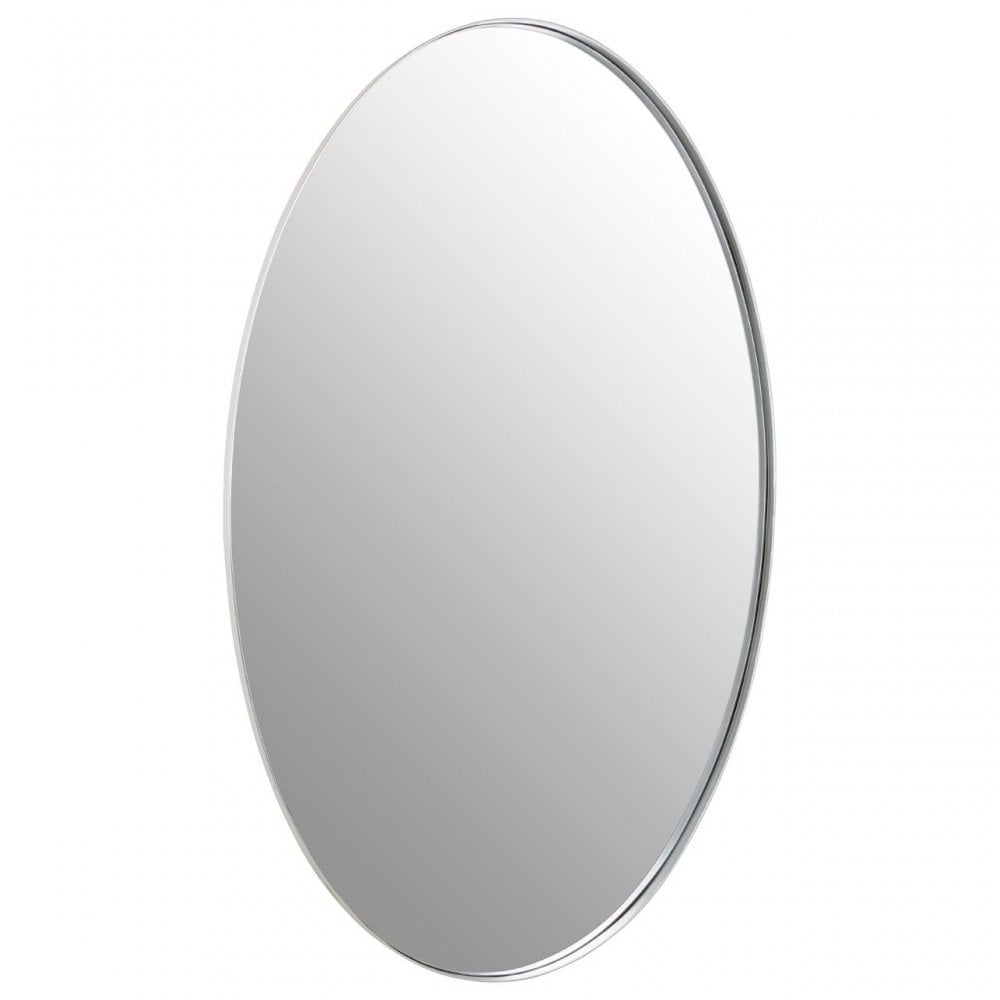 Cora Silver Oval Wall Mirror, Silver