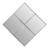 Reva Diamond Frame Wall Mirror, Silver