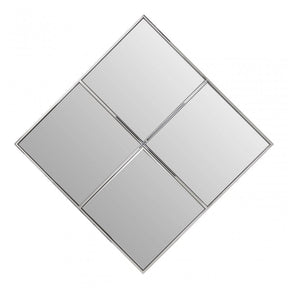 Reva Diamond Frame Wall Mirror, Silver