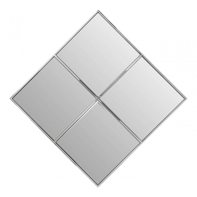Reva Diamond Frame Wall Mirror, Silver