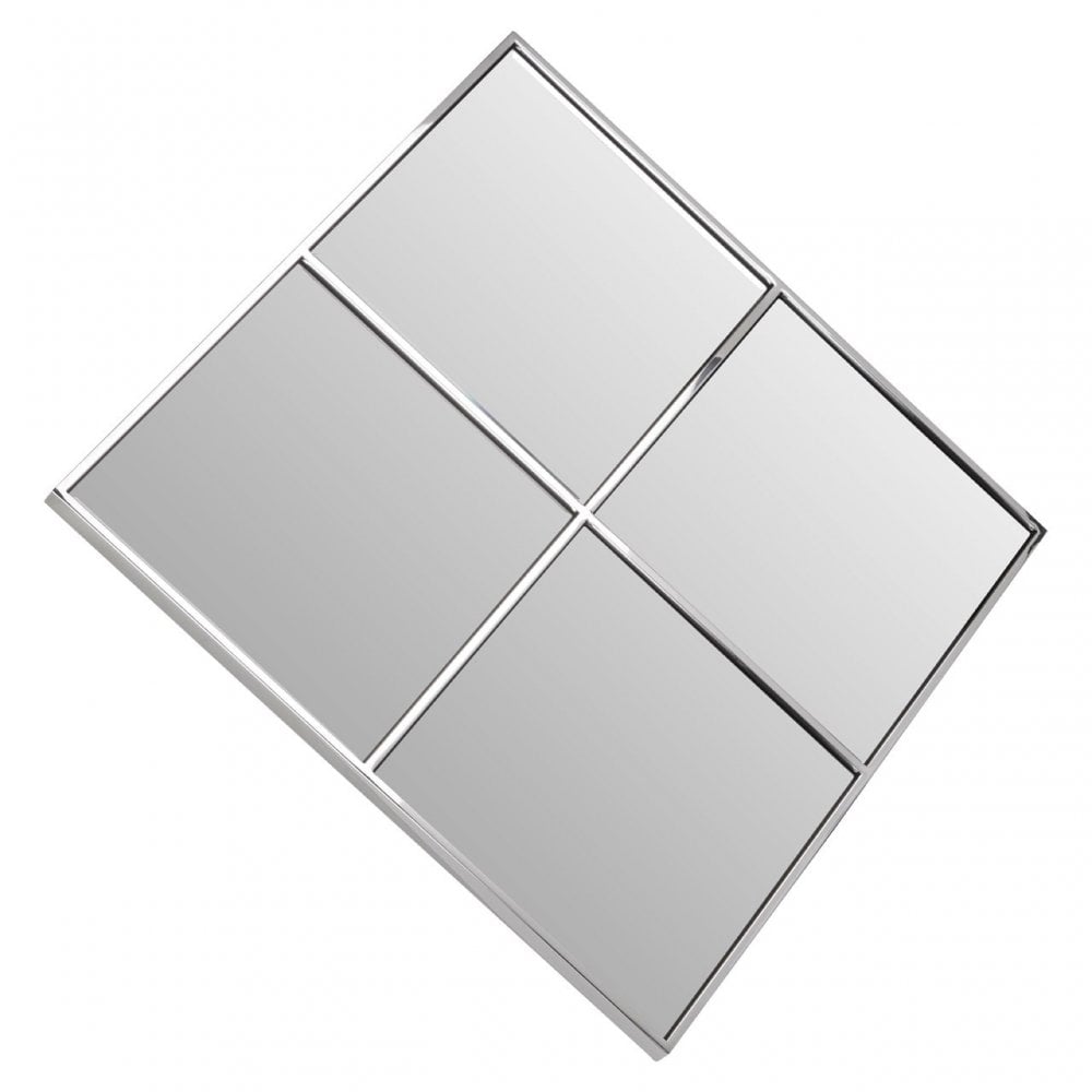 Reva Diamond Frame Wall Mirror, Silver