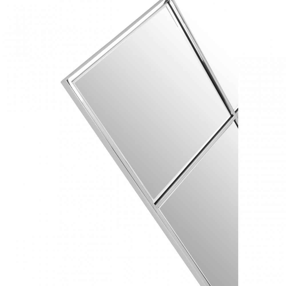 Reva Diamond Frame Wall Mirror, Silver