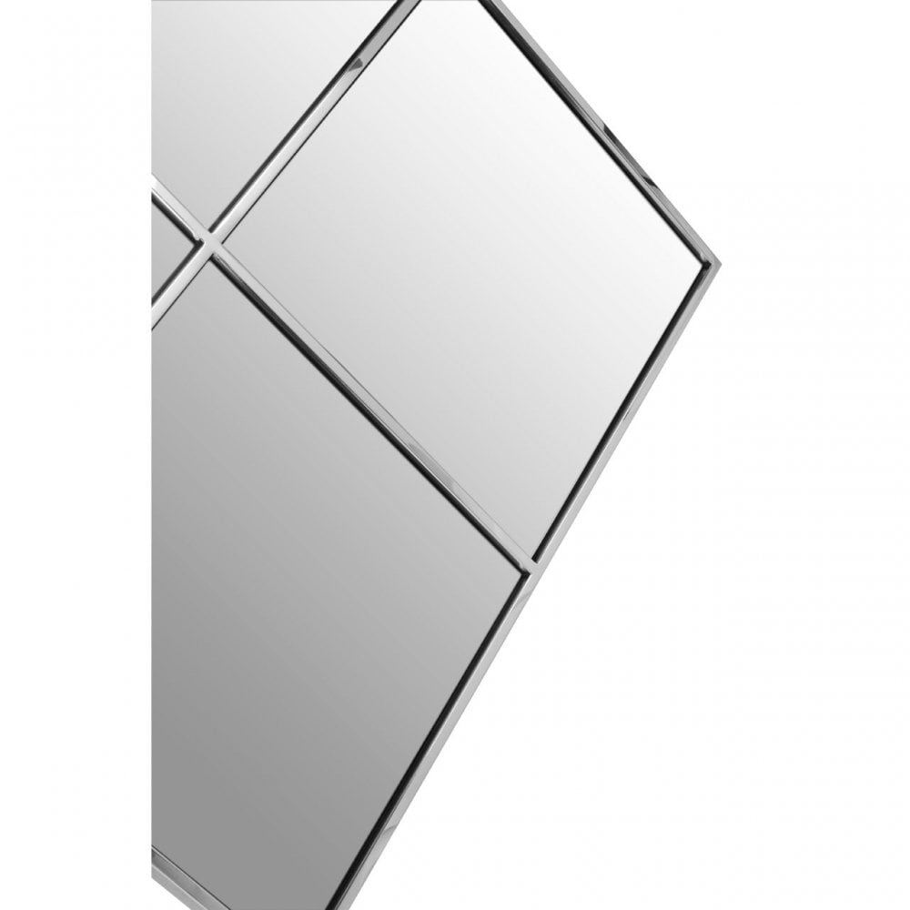 Reva Diamond Frame Wall Mirror, Silver