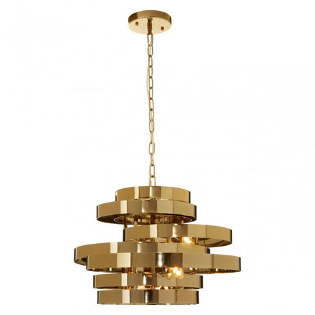 Alana 4 Bulb Gold Finish Pendant Lamp, Gold