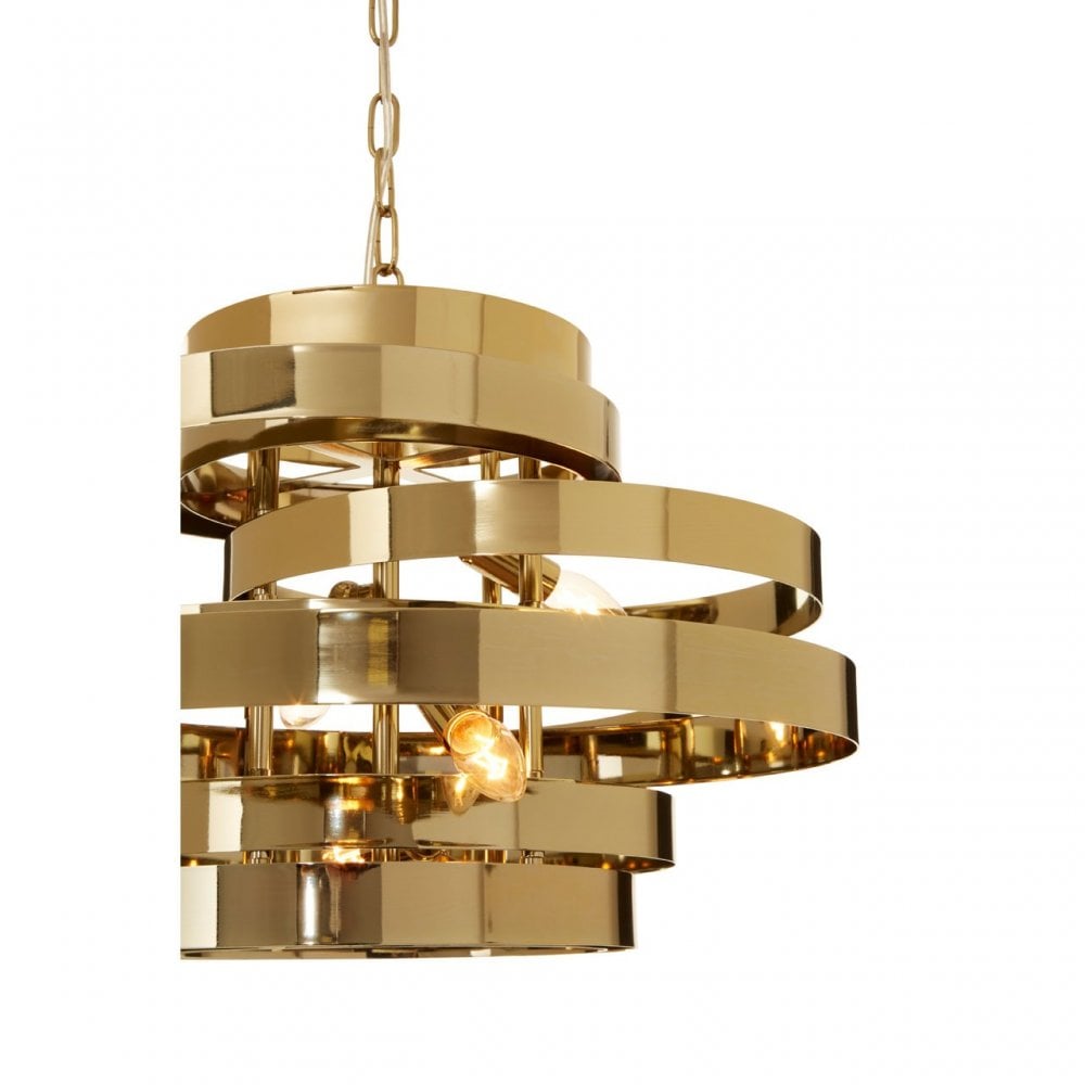 Alana 4 Bulb Gold Finish Pendant Lamp, Gold