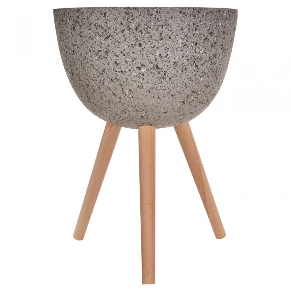 Darnell Large Grey Speckled Planter, Grey