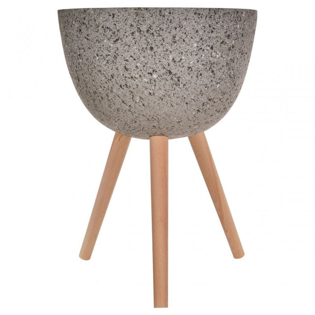 Darnell Large Grey Speckled Planter, Grey