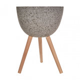 Darnell Large Grey Speckled Planter, Grey