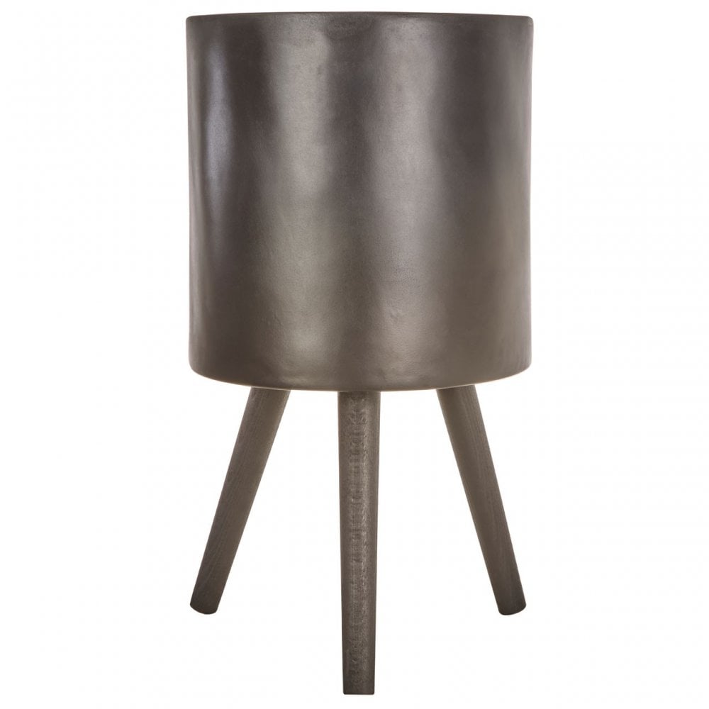 Darnell Large Black Finish Planter, Black