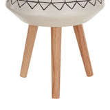 Darnell White And Black Planter, White
