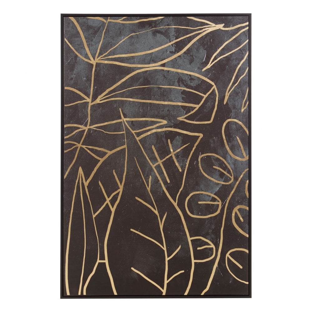 Astratto Canvas Black And Gold Wall Art, Black