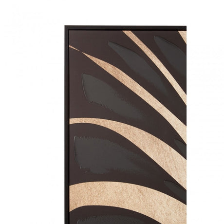 Astratto Canvas Black Leaf Design Wall Art, Black