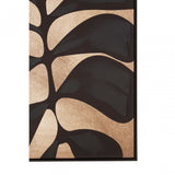 Astratto Canvas Black Leaf Design Wall Art, Black