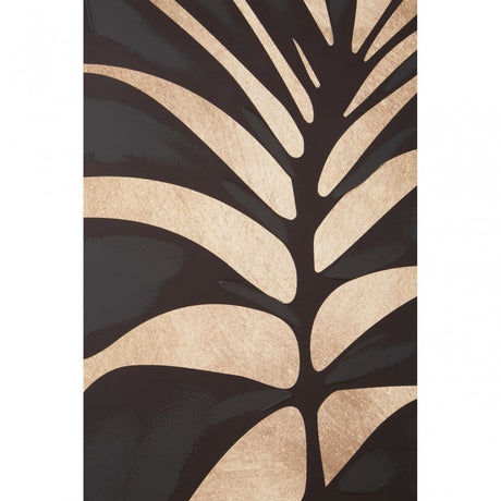 Astratto Canvas Black Leaf Design Wall Art, Black