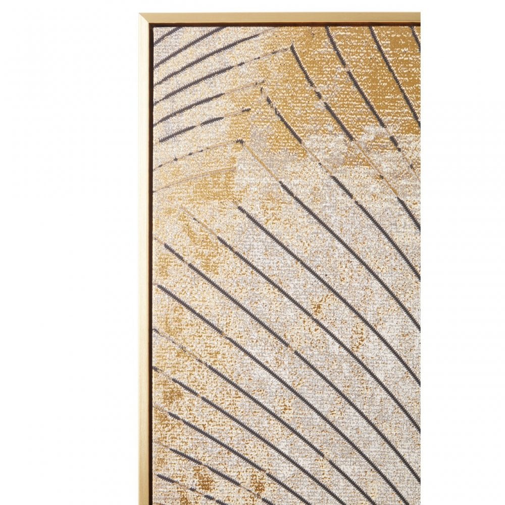 Astratto Canvas Grey And Gold Finish Wall Art, Grey