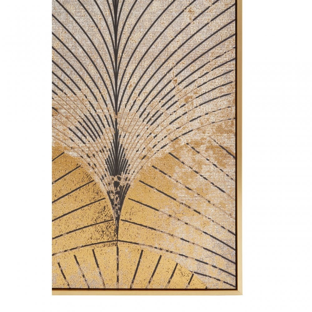 Astratto Canvas Grey And Gold Finish Wall Art, Grey