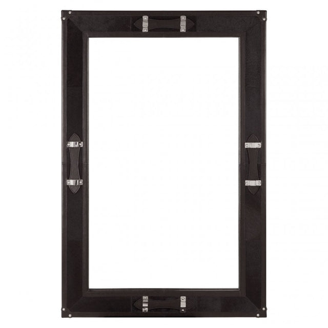 Kensington Townhouse Leather Frame Mirror, Black