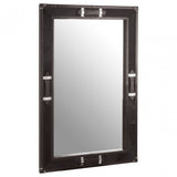 Kensington Townhouse Leather Frame Mirror, Black
