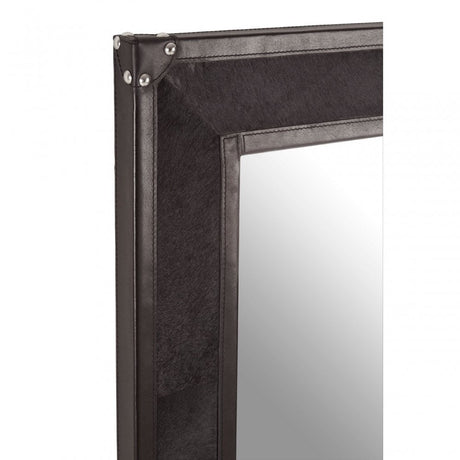 Kensington Townhouse Leather Frame Mirror, Black