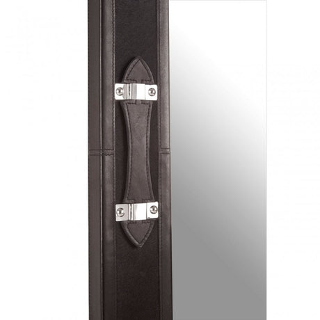 Kensington Townhouse Leather Frame Mirror, Black