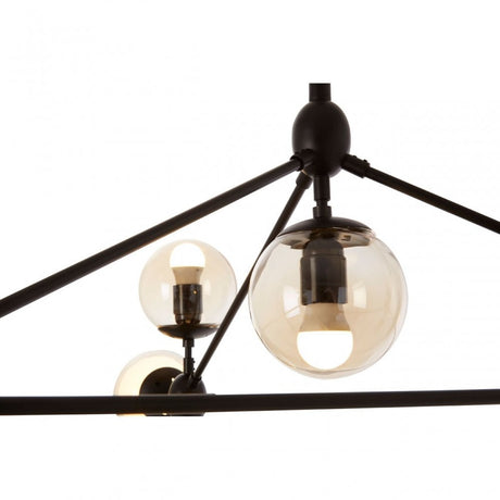 Abira 10 Bulb Matte Black Pendant Lamp, Black