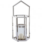 Herber Small Silver Hexagonal Lantern, Silver