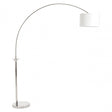 Hubert Nickel Finish Arc Floor Lamp, Silver
