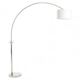 Hubert Nickel Finish Arc Floor Lamp, Silver