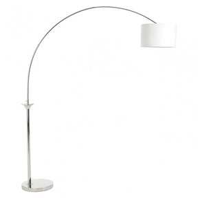 Hubert Nickel Finish Arc Floor Lamp, Silver