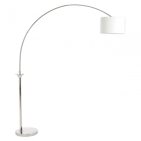 Hubert Nickel Finish Arc Floor Lamp, Silver