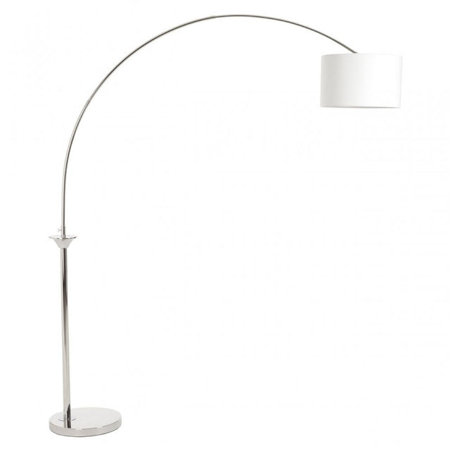 Hubert Nickel Finish Arc Floor Lamp, Silver