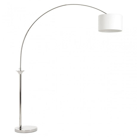 Hubert Nickel Finish Arc Floor Lamp, Silver