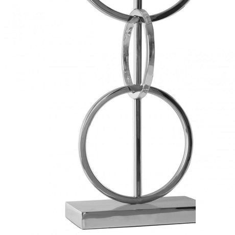 Skye Table Lamp With Dual Ring Base, Silver