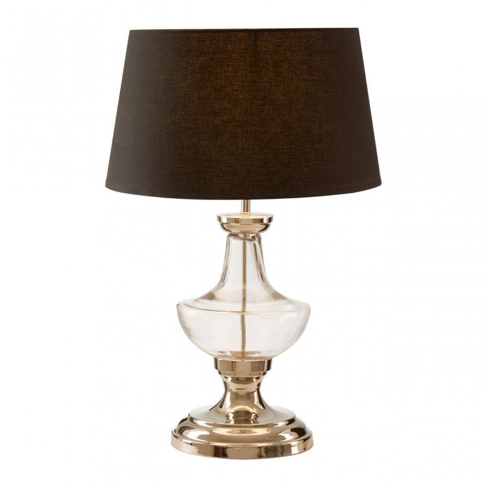 Skye Table Lamp With Clear Base, Silver