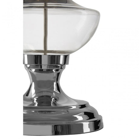 Skye Table Lamp With Clear Base, Silver