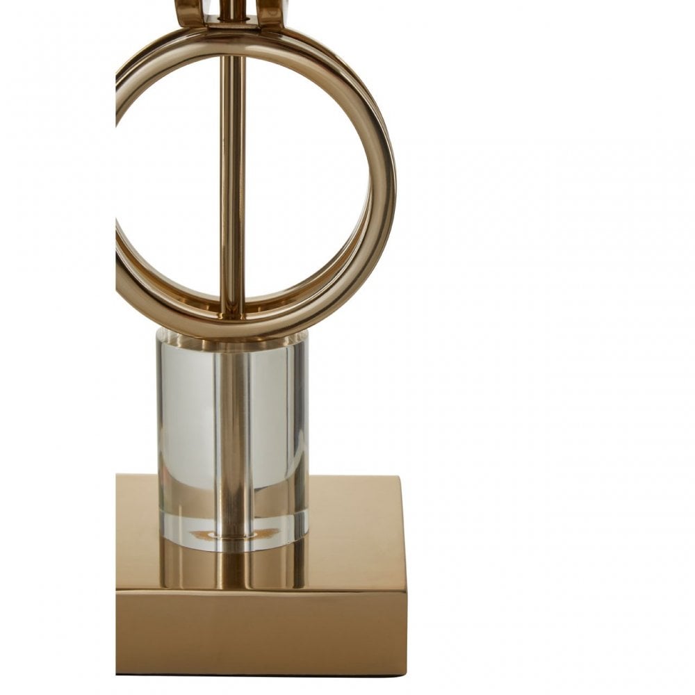 Skye Table Lamp With Dual Ring Base, Gold