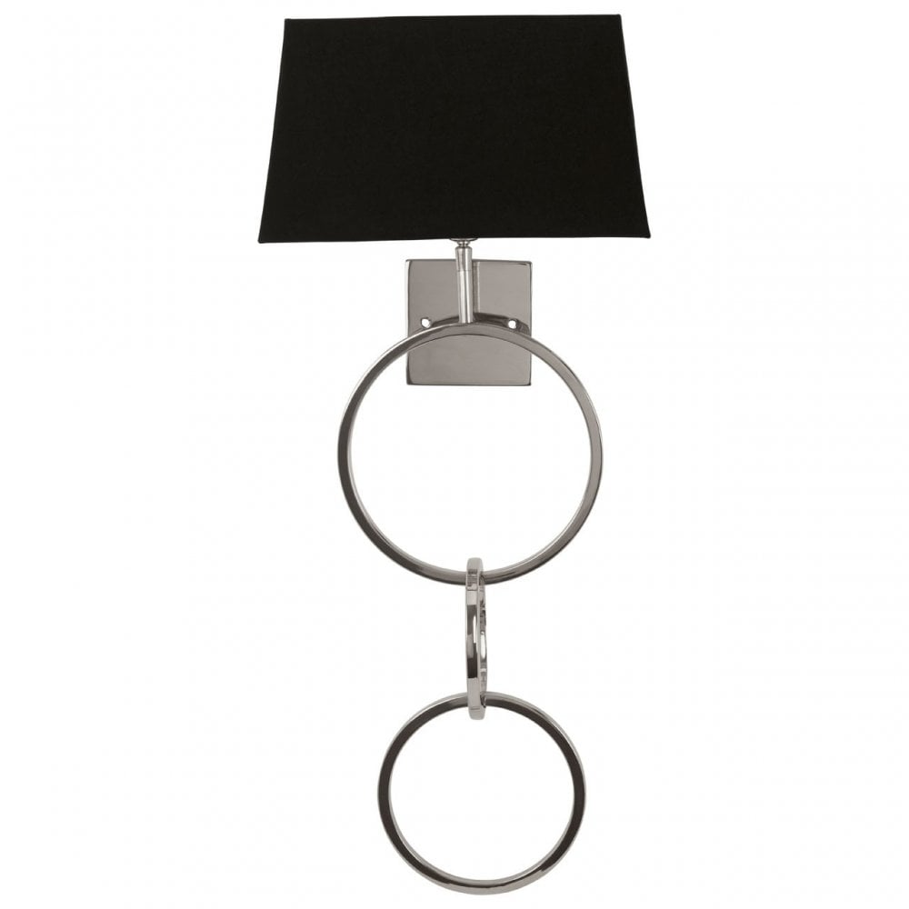 Skye Wall Light With Dual Ring Base, Silver