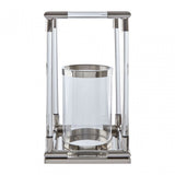 Lucita Large Silver Finish Lantern, Silver