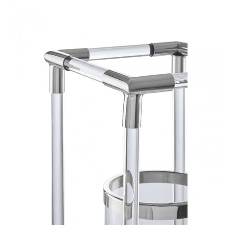 Lucita Large Silver Finish Lantern, Silver