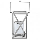 Cruzar Small Silver Criss Cross Lantern, Silver