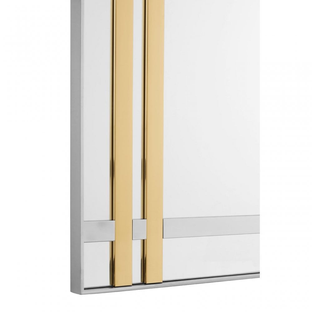 Demas Rectangular Wall Mirror, Gold