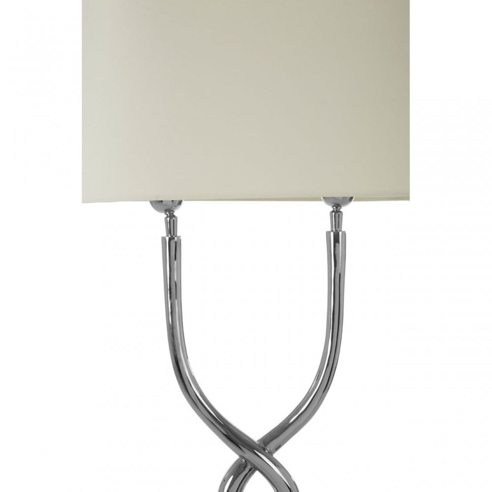 Skye Table Lamp With Cross Base, Silver