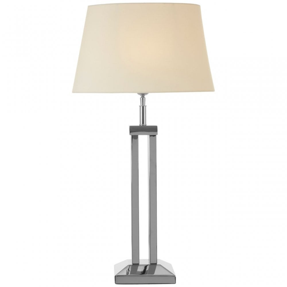 Skye Table Lamp With Dual Rod Base, Silver