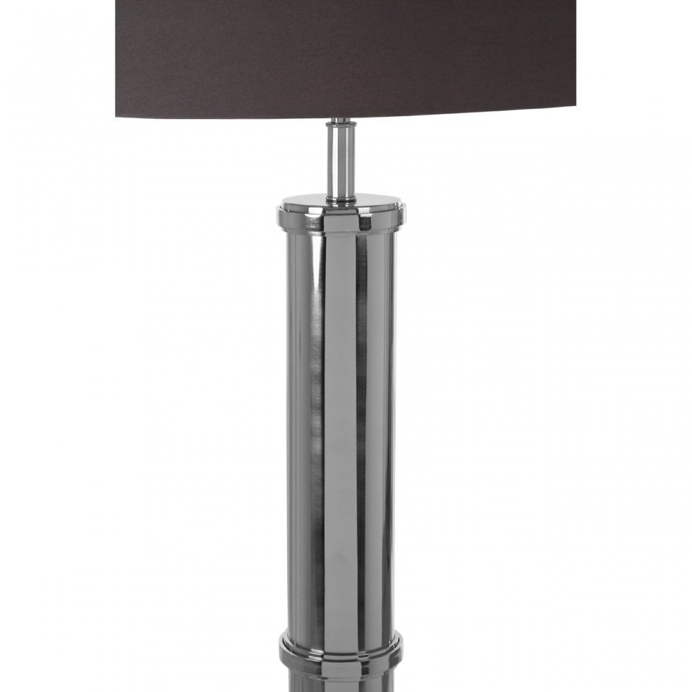 Skye Table Lamp With Wide Tubular Base, Silver
