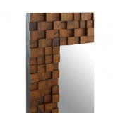 Dimensional Squares Wall Mirror, Brown